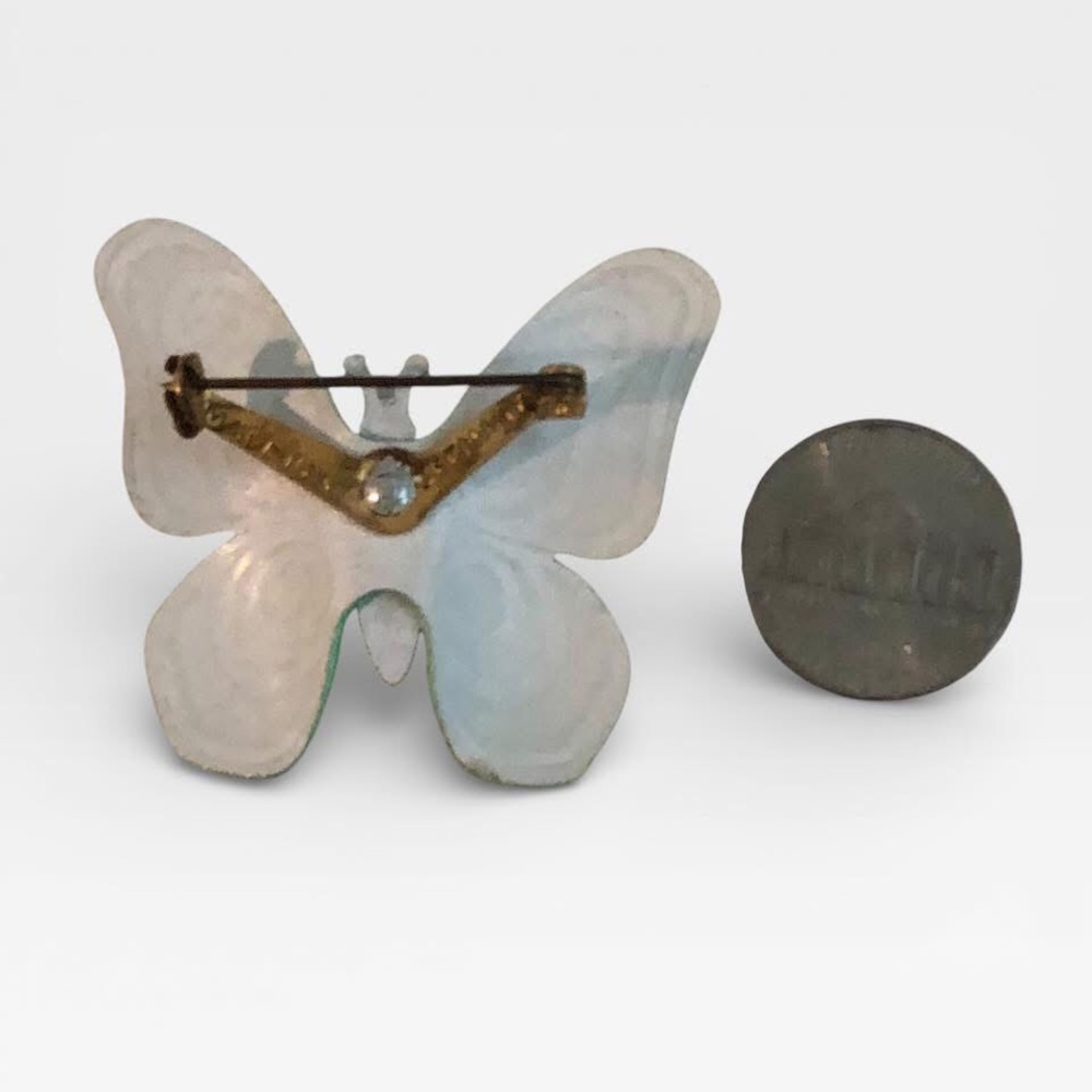West Germany Enamel Butterfly Brooch - Picture 3 of 3